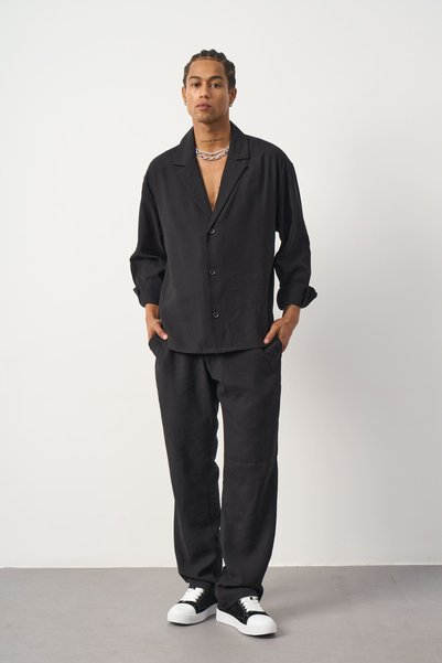 Mesfeno Tencel Kumaş Oversize Gömlek Ceket