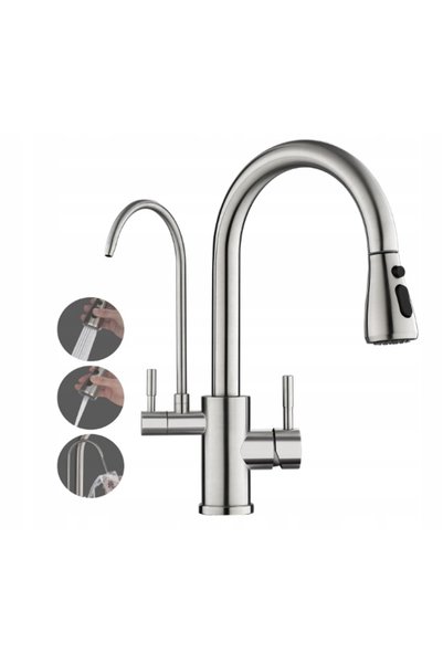 NO BRAND ROVOGO robinet de bucătărie cu 3 căi și filtru, presiune înaltă