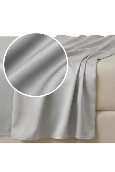Nitki Cearceaf de pat, Spod Igly i Nitki, 200x220cm, satin, gri deschis