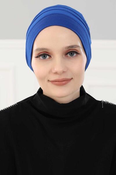 METKAR Beanie Model Hijab Bonnet, B-34 Cobalt Blue