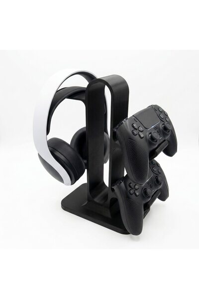 OEM Suport de gaming 3D PLA negru mat pentru 2 controlere PS5 și căști – orga...