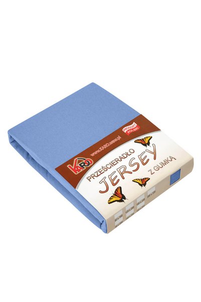 Karo Cearceaf cu banda elastica Karo, Jerseu, 150g/m2, 80x160cm, Albastru