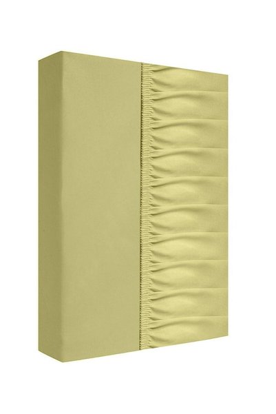 Zaratex Cearceaf de pat satinat, 160x200 cm, cu banda elastica, verde masliniu