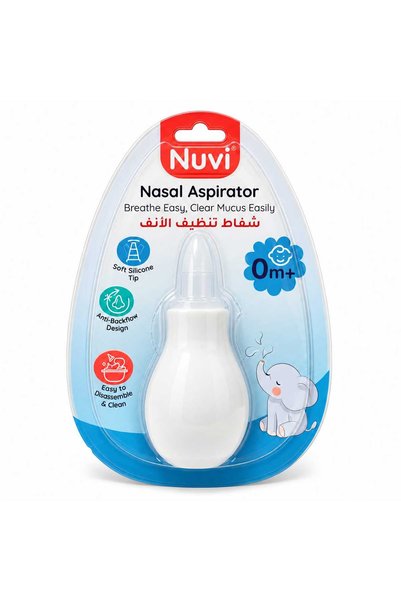 Nuvi Baby Nasal Aspirator, Soft Silicone Tip, Anti-Backflow Design, Easy to C...