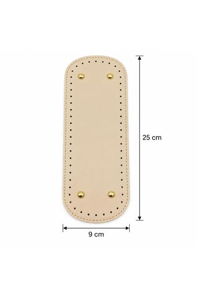 angel çanta aksesuar 25X9 cm Oval Bag Base Cream Golden Metallic