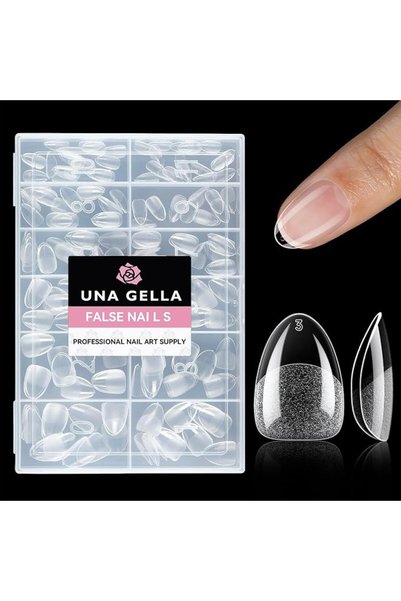 UNA GELLA أطراف أظافر صناعية بتصميم كوفين، 216 قطعة، أطراف أظافر جل ناعمة، نص...