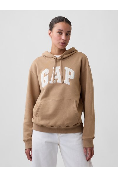 GAP Kadın Açık Kahverengi Relaxed Logo Sweatshirt