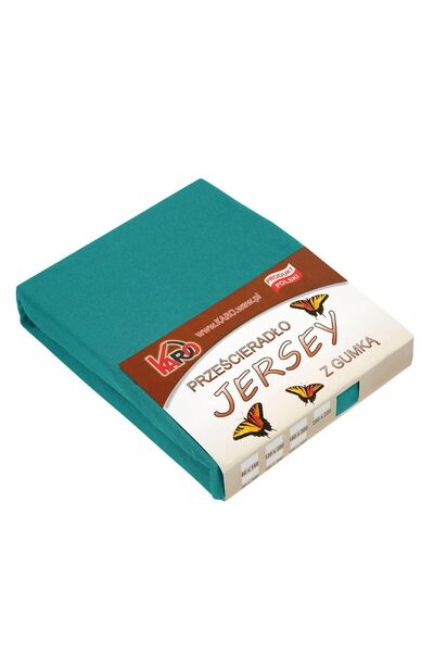 Karo Cearceaf cu banda elastica Karo, Jerseu, 90x200cm, 150g/m2, Turcoaz inchis