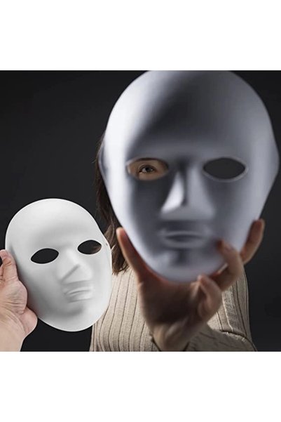 plentiful قناع تنكري كامل الوجه قابل للطلاء باللون الأبيض من PlentifulWhite م...