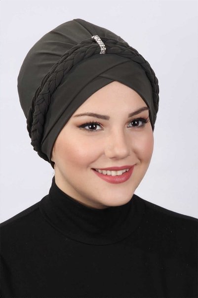 METKAR قبعة محبوكة مزدوجة كاكي