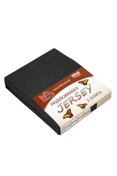 Karo Cearceaf cu banda elastica Karo, Jerseu, 160x200cm, 150g/m2, Negru