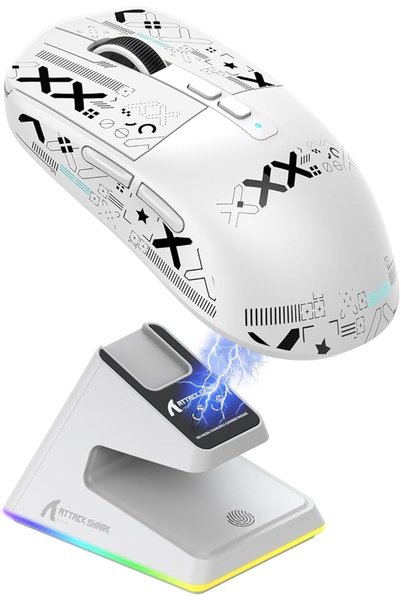 SiLabor X Attack Shark ماوس ATTACK SHARK X6 خفيف الوزن 49 جرام مع محطة شحن مغ...