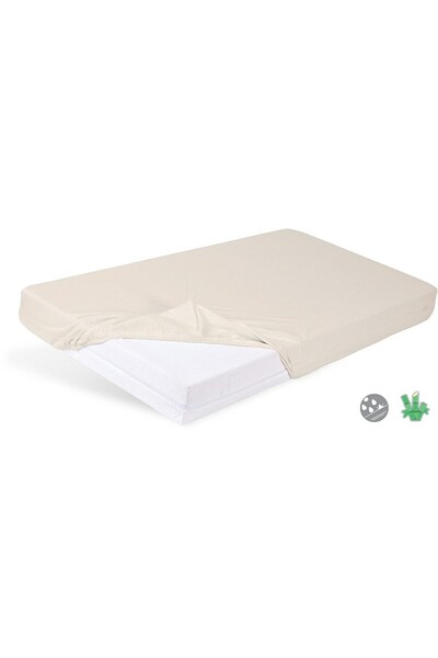 Matex Cearceaf de pat, Matex, Bambus, Rezistent la apa, 90 x 200 cm, Bej