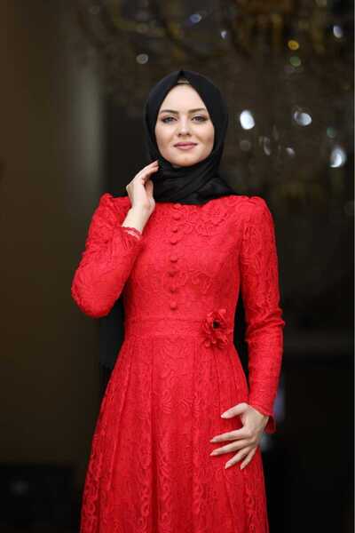 METKAR فستان سهرة أحمر من أهونيسا هينا 5646