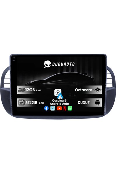 DUDU Ειδικό σύστημα πλοήγησης Fiat 500 DUDU3, 4GB RAM, 64GB ROM, Octacore, Πλ...