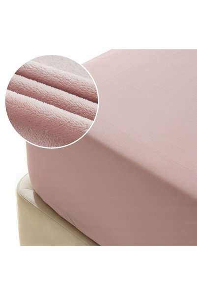 Nitki Cearceaf de pat Spod Igly i Nitki, 200x200cm, roz, cu margine de 30cm