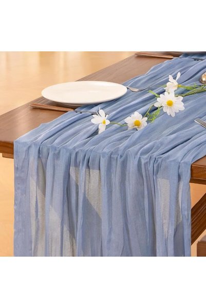GENERAL Socomi St Patricks Day Olive Green Cheesecloth Table Runner Boho Rust...