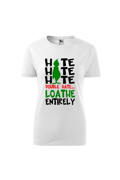 Malfini Tricou personalizat, Grinch #149, Bumbac 100%, Alb, Dama, Marime S