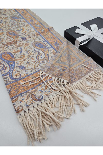 tomrisboutique Women's Cashmere Textured Shoulder Shawl and Scarf Royal Paisl...
