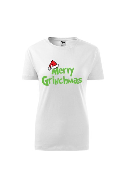 Malfini Tricou personalizat, Grinch #75, Bumbac 100%, Alb, Dama, Marime L