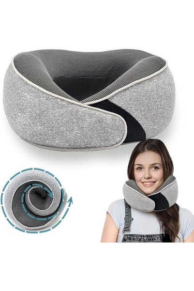 KASTWAVE Travel Pillow, Memory Foam Neck Pillow for Travel, Portable Flight P...