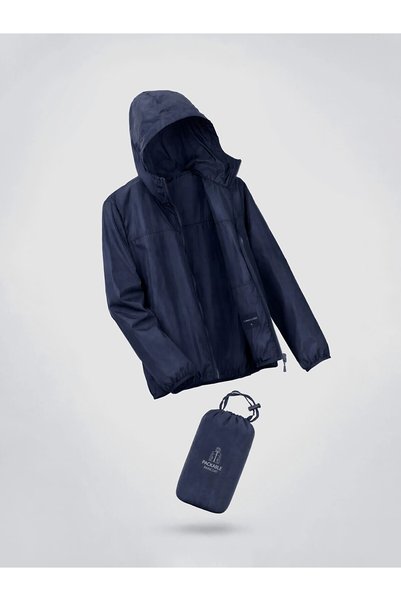 LC Waikiki Lcwaikiki Classic Navy Blue Packable Men's Lightweight Raincoat
