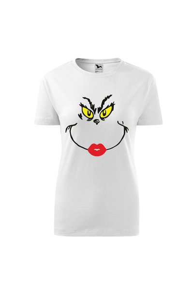 Malfini Tricou personalizat, Grinch # 4, Bumbac 100%, Alb, Dama, Marime XS