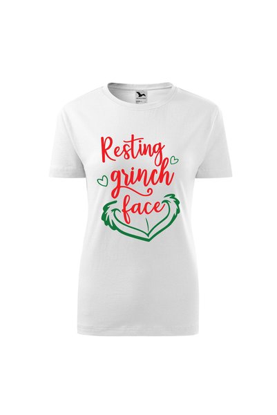 Malfini Tricou personalizat, Grinch #49, Bumbac 100%, Alb, Dama, Marime 3XL