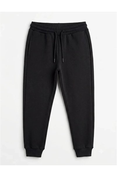 kidstalya Unisex Children's Black Jogger Sweatpants with Elastic Cuffs
