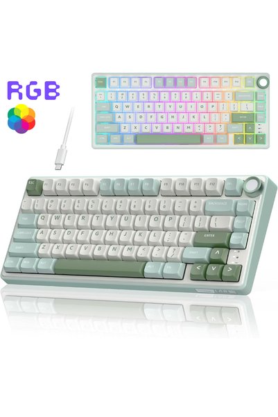 Qova Professional Wired Gaming Mechanical Keyboard R75, RGB with Light Effect...