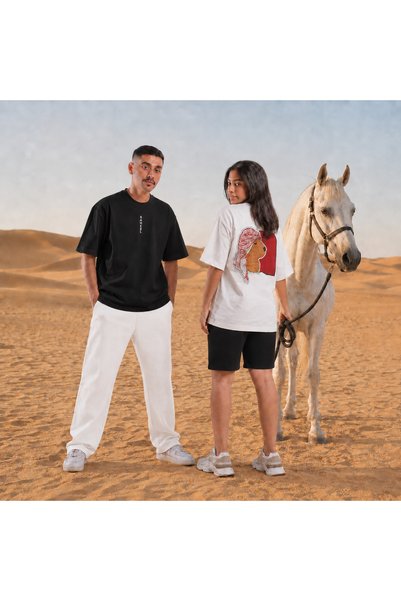 Adax تيشرت شماغ — أسود وأبيض
