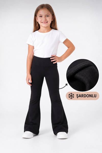 genosha Ribbed Spanish Style High Stretch Waist Girls' Leggings