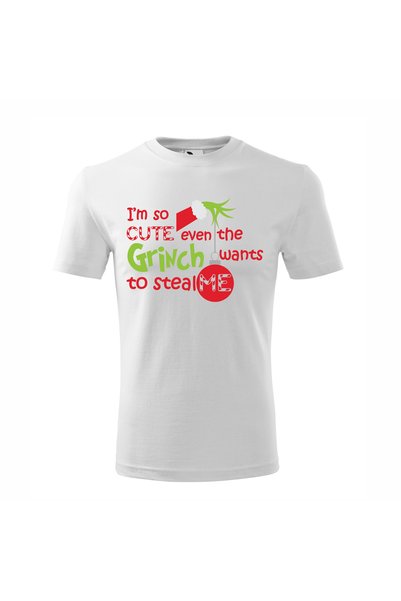 Malfini Tricou personalizat, Grinch # 48, Bumbac 100%, Alb, Barbat, Marime 3XL