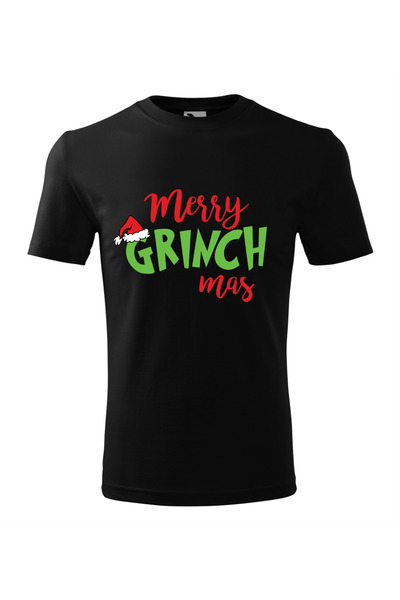 Malfini Tricou personalizat, "Merry Grinchmas", Negru, Marime 4XL