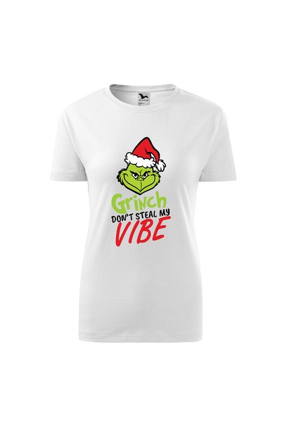 Malfini Tricou personalizat, Grinch #34, Bumbac 100%, Alb, Dama, Marime 2XL