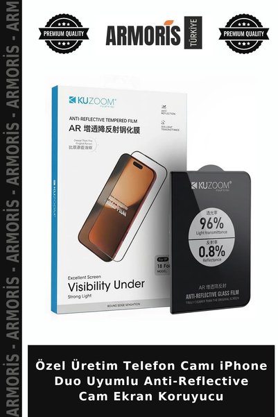 Armoris واقي شاشة زجاجي مضاد للانعكاس متوافق مع هاتف iPhone Duo من إنتاج خاص