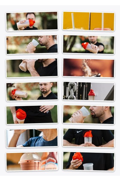 OEM Pachet Stickere Set de 14 cu Tematica Shake-uri Proteice, Impermeabile, A...