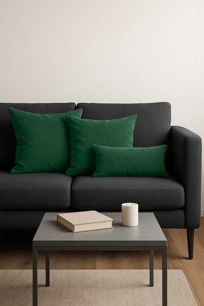 Gauze Fabric Design Velvet Series Forest Green Throw Pillow, Pillowcase