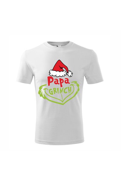 Malfini Tricou personalizat, Grinch # 62, Bumbac 100%, Alb, Barbat, Marime M