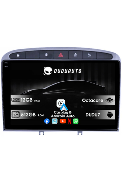 Universal Ειδικό σύστημα πλοήγησης Peugeot 408 2008-2020, Γκρι, DUDU3, 4GB RA...