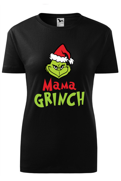 Malfini Tricou personalizat, "Mama Grinch 01", Negru, Marime M, Dama