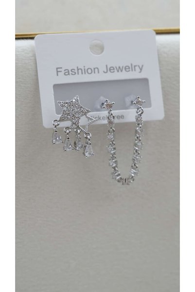 Jerie Star and Dangle Detail Earring Set