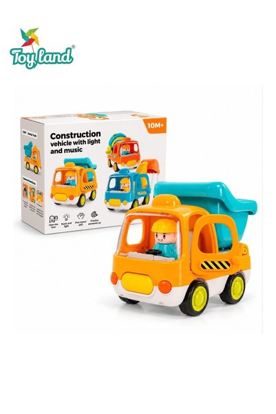 TOY LAND Kids Construction Dump Truck Toy with Music, LED Lights, Horn and En...