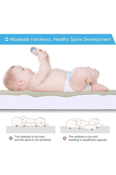 VTERLY Cot Mattresses, 140 x 70 x 10cm Crib Mattress with Extra Thick Memory Foam & Removable Washable Cove