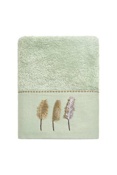 ALTINBAŞAK TEKSTİL Missi bamboo leaf embroidered 2-piece towel set mint 50x90...