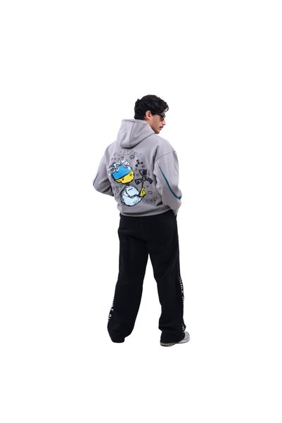 Adax Graffiti Hoodie - Gray