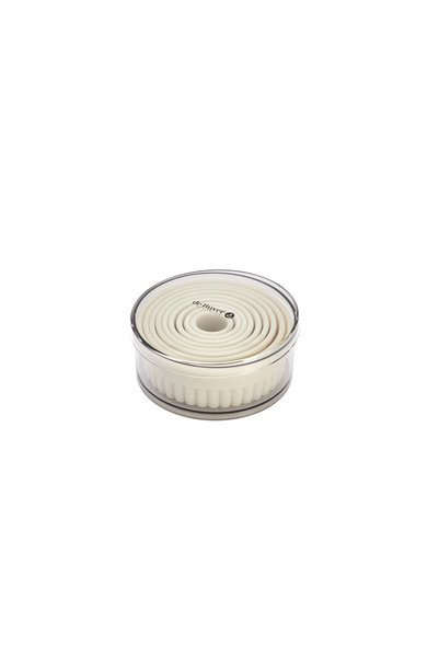 De Buyer 9-piece fluted pastries cutter mould set, plastic, 2-10 cm -