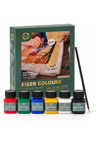 urevo Fabric Paint Set 6 x 30ml with Brush