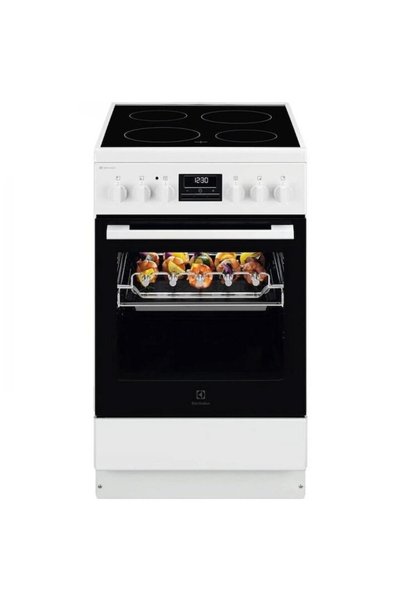 Electrolux Aragaz LKR540267W, Electric, Vitroceramica, 4 zone de gatit, Raft ...