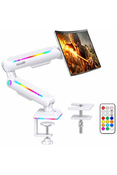 Qova RGB Gaming Monitor Stand, for Office, Multifunctional with Adjustable Me...